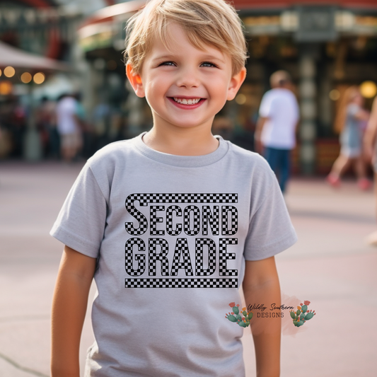 Checkered School Grade (PK-6th) | Graphic Tee