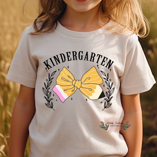 College Style Bow With Grade (PK-6) | Graphic Tee