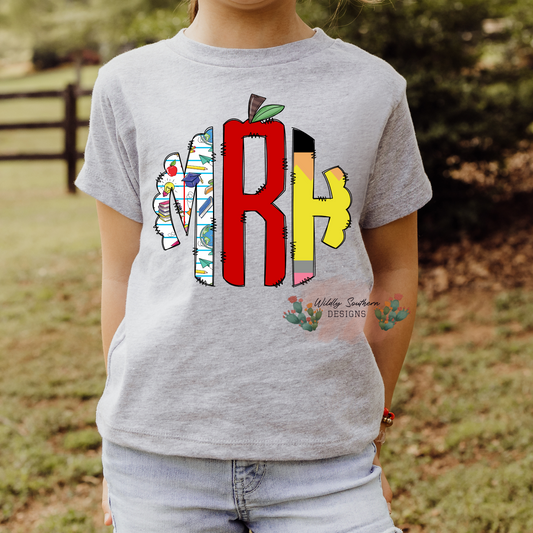 Back To School Monogram | Graphic Tee