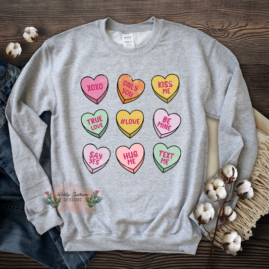 Candy Hearts  | Graphic Sweatshirt/Tee