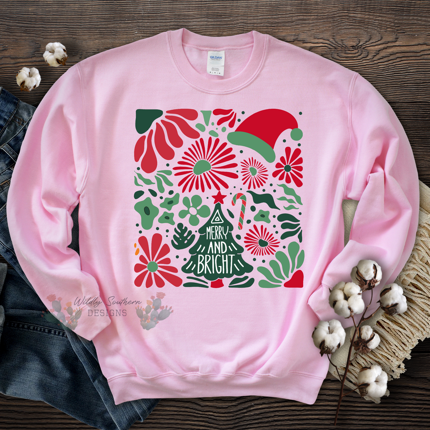 Retro Floral Merry & Bright | Graphic Tee/Sweatshirt